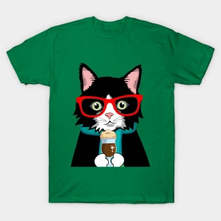 Angry Coffee Black Cat T-Shirt